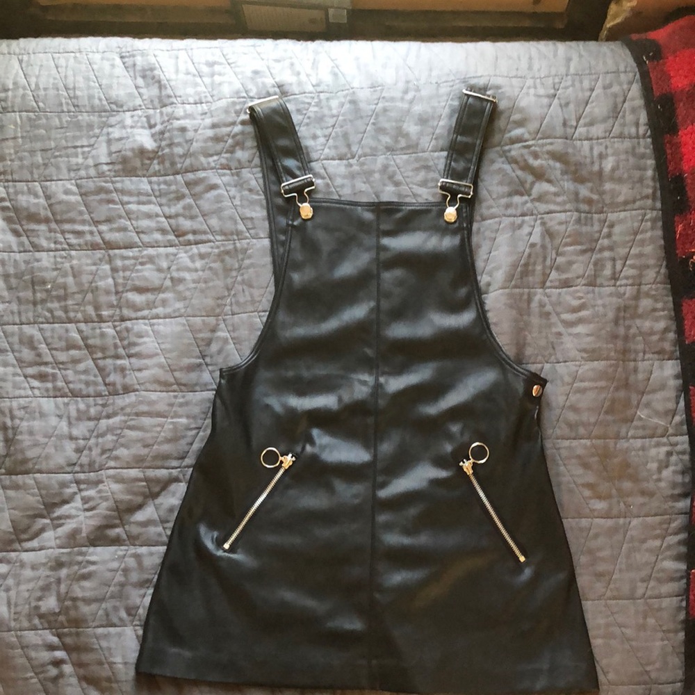 Forever 22 Faux Leather overall skirt